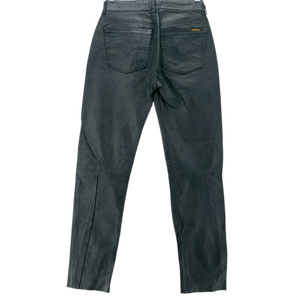 Diesel Slim Straight Leather Pants - Picture 2 of 12
